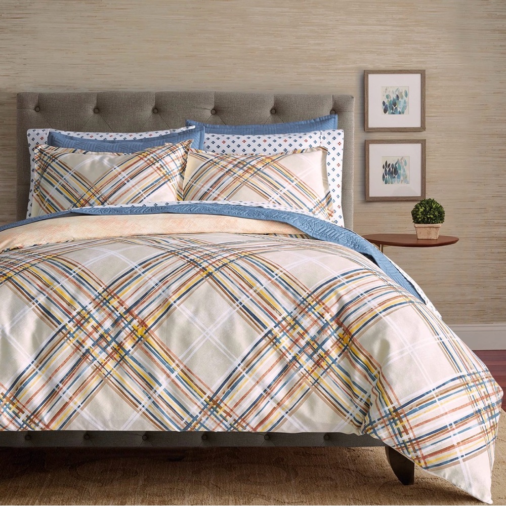 King Duvet Set with Multicolor Stripes